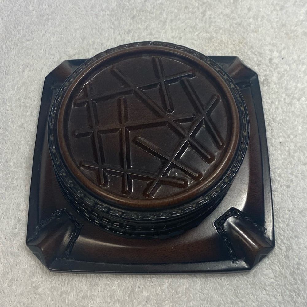 MCM Coaster Set By Matina Brand 3M Company Minnesota Faux leather Geometric